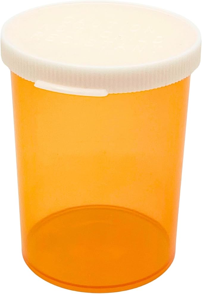 Five Star Supplies Snap Cap Plastic Pill Bottles - Easy Open Snap Cap - Pill Container Prescription Vial (Amber, 30 DRAM 280 ct.)