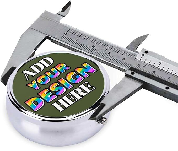 Custom Medicine Pill Organizer, Medicine Pill Box Case Container Travel Pill Holder Vitamin for Purse Med Wallet Portable Mini Pastillero Round, Army Green, Customized Gifts