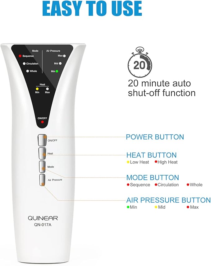 QUINEAR Leg Massager and Air Compression, Calf Massager with 3 Modes 3 Intensities,Leg Compression Massager for Circulation and Pain Relief,Ideal Gift