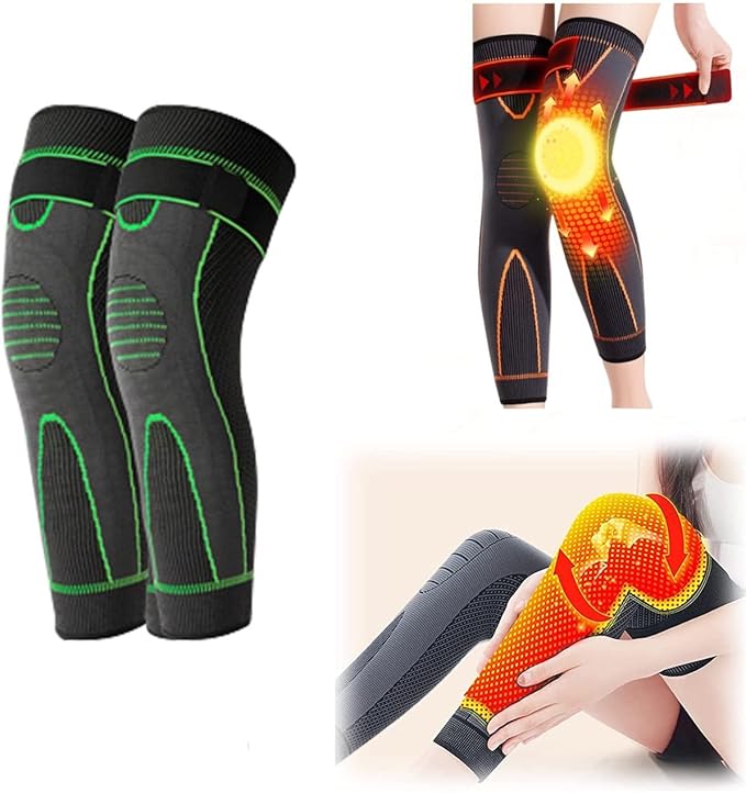Tourmaline Acupressure Selfheating Knee Sleeve with Tourmaline Acupressure Self-Heating Shaping Socks, Mugwort Acupressure Shaping Knee Pads ，Detox Sculpting Knee Pads