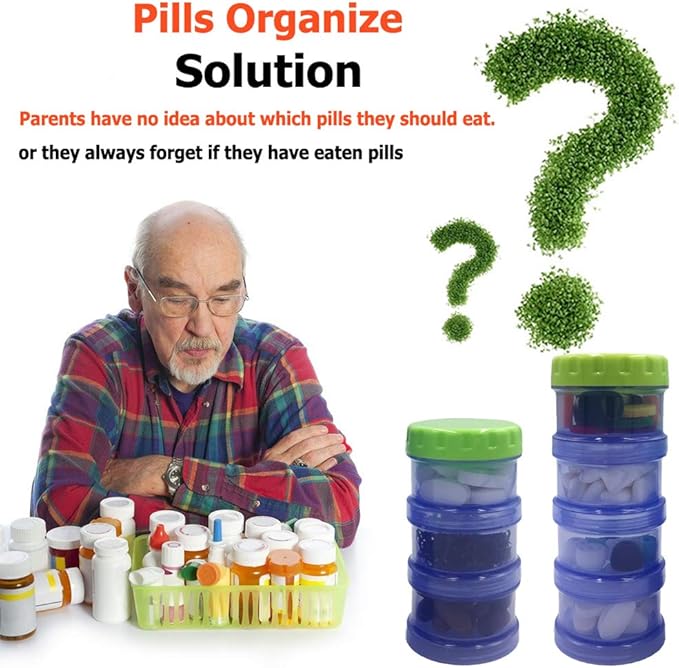 Weekly Pill Organizer, 7 Days Pill Case, Large Daily Travel Pill Case, Stackable Pill Box with Mosture Proof Design for Bag to Hold Pills/Vitamin/Fish Oil/Supplements/Medication