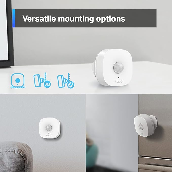 TP-Link Tapo Motion Sensor, Requires Tapo Hub, Long Battery Life w/Sub-1G Low-Power Wireless Protocol, Wide Range Detection, Adjustable Sensitivity, Real-Time Notification, Smart Action, Tapo T100