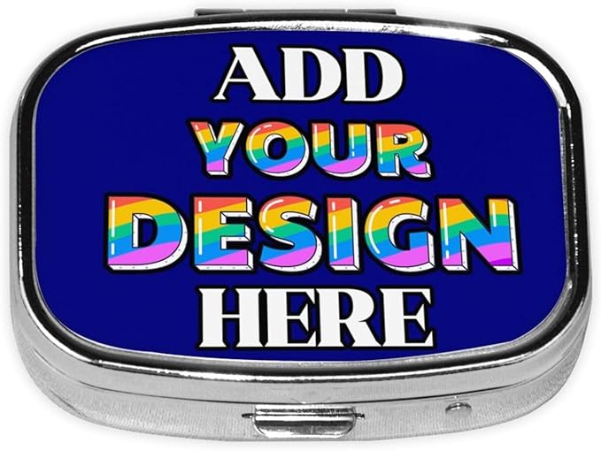 Custom Travel Medicine Organizer, Medicine Pill Box Case Container Travel Pill Holder Vitamin for Purse Med Wallet Portable Mini Pastillero Square, Navy, Customized Gifts