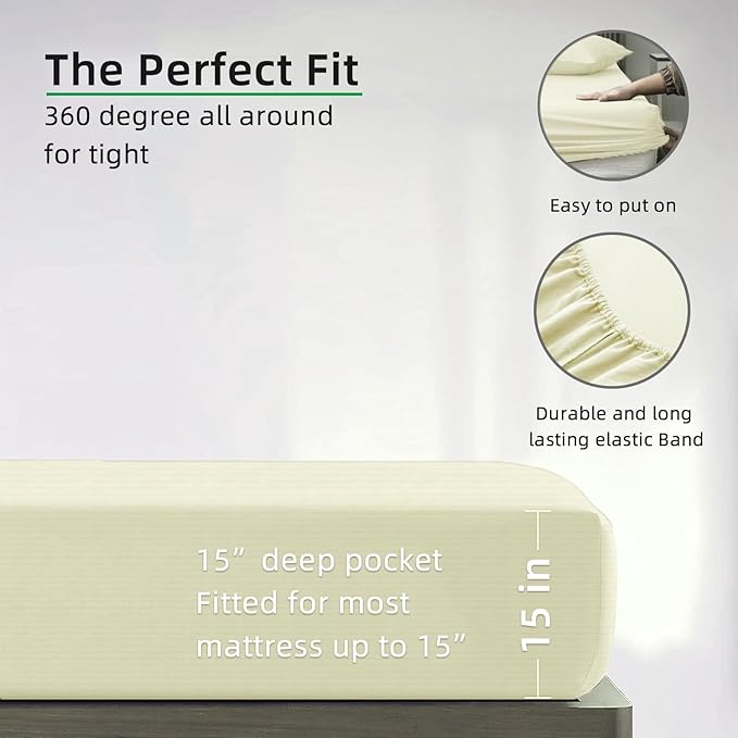Grounding Fitted Sheet Kit Queen Size 15" Deep Pocket Earthing Fitted Bottom Sheet + Earthing Product Tester + U.S. Outlet Checker