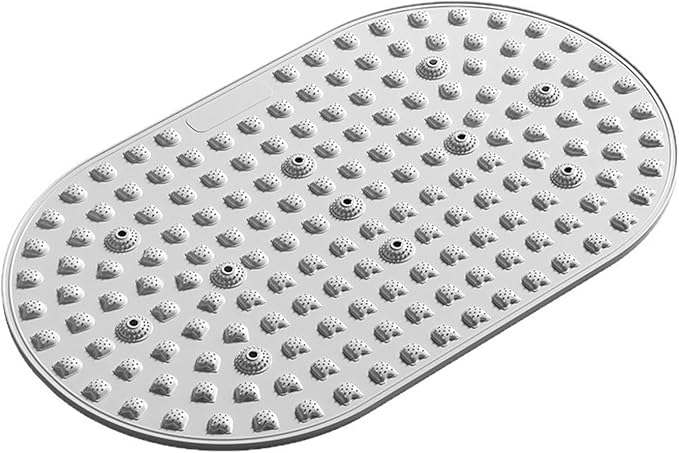 Silicone Reflexology Foot Massage Mat with Magnetic Therapy, Acupressure Meridian Stimulation Pad, Soft Gel TPE Material, 29.6x17.7 Inches, Gray
