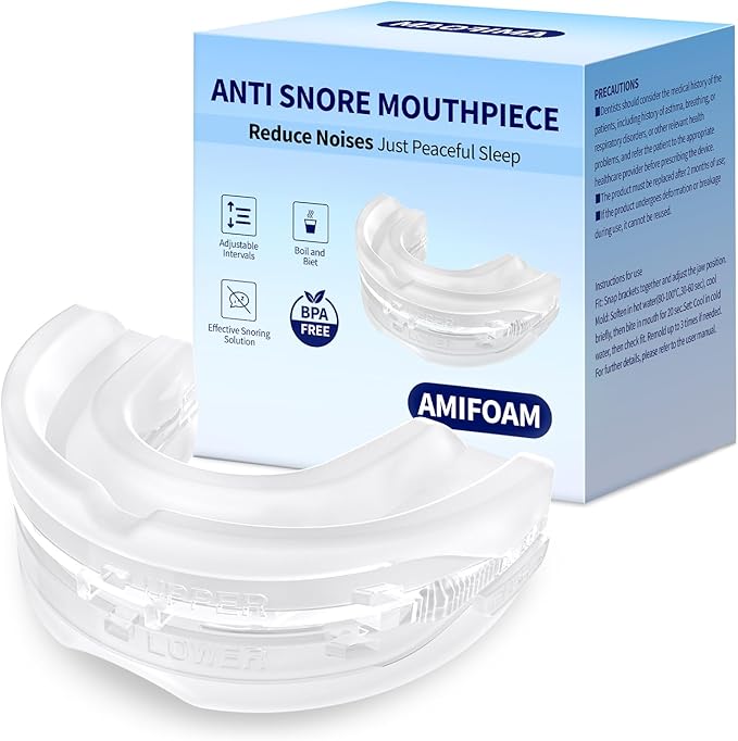 Anti Snore Mouthpiece - Adjustable Mouth Guard for Snoring, Reusable Nighttime Snoring Aid for Adults Men & Women-A09