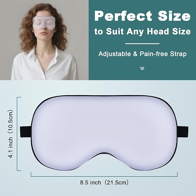 Sleep Mask for Side Sleeper Women Men, Eye Mask for Sleeping Light Blocking, 3D Contoured Cup Sleeping Mask, Soft Breathable Sleep Eye Mask with Adjustable Elastic Strap for Travel (Purple)