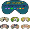 Personalized Eye Mask, Custom Eyeshade Blindfold Add Your Design Image Text Customized Eye Cover with Adjustable Strap for Sleeping Travel Work Naps Blocks Light, Blue Green