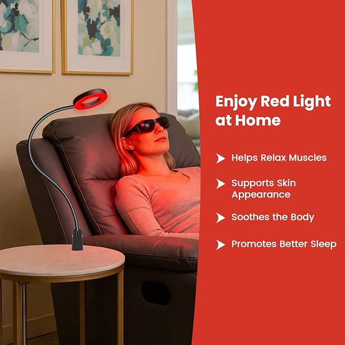 Wolezek Red Light Therapy Lamp for Body and Face, 40 LED Clip on Red Infrared Light Therapy Device with Timer, 5-Level Brightness, 660nm & 850nm Dual Wavelength for Skin Muscle, Home Use, 1-Head