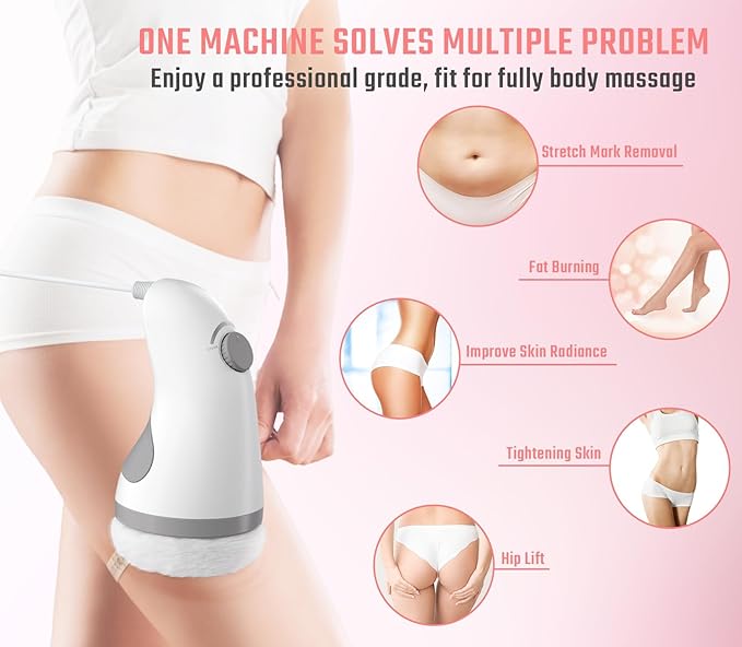 cotsoco Cellulite Massager, Body Sculptor for Belly Fat with 6 Skin Friendly Washable Pads Handheld Body Sculpting Machine for Belly, Waist, Butt Arms, Legs - Full Body Sculpting Massager at Home