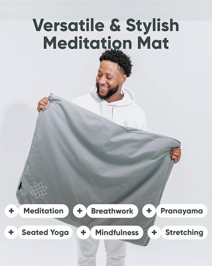 Mindful & Modern Zabuton Meditation Mat - Cotton Filled Yoga and Meditation Pad - Zabuton Meditation Cushion for Kneeling and Sitting Support - Large Rectangular Sitting Floor Pillow for Bench or Zafu