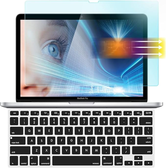Anti Blue Light Anti Glare Screen Protector for 2015-2012 MacBook Pro 13 A1425 A1502 with Keyboard Cover, Reduces Digital Eye Strain Anti Fingerprint for 2012 2013 2014 2015 Old MacBook Pro 13