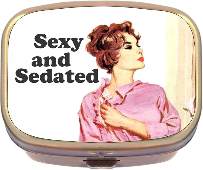Sexy and Sedated Brass Rectangle Pill Box