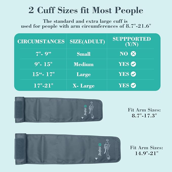 Blood Pressure Monitor, Bp Monitor with 2 Cuffs, The Universal and Extra Large Cuff(22-44cm&38-55cm) - 2 * 99 Sets of Memory for Home Use
