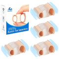4-Pack Bunion Toe Separators for Overlapping Toes, 3-Point Support Gel Toe Spacers with 2 Fabric Lining Loops for Toe Protectors, Bunion Corrector for Women Men Big Toe (4 Pack, S)