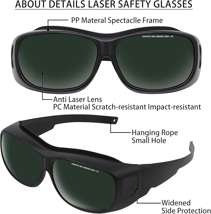 Laser Safety Glasses Red Light Therapy Goggles UV Blocking Laser Glasses for Laser Cosmetology Operator Eye Protection