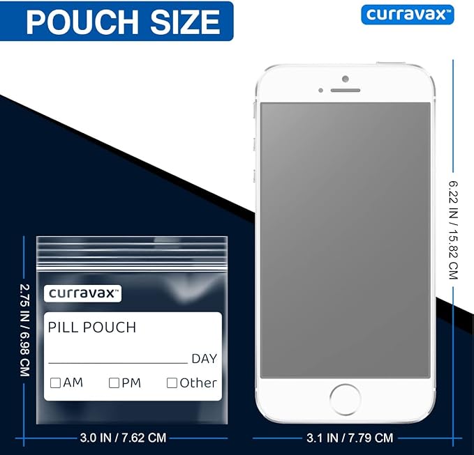 Pill Bags Pack of 225- BPA Free 3 x 2.75 inch Pill Pouch - Pill Pouches for Medicine with Write on Label –Clear Ziplock Pill Baggies for Travel Medicine Organizer