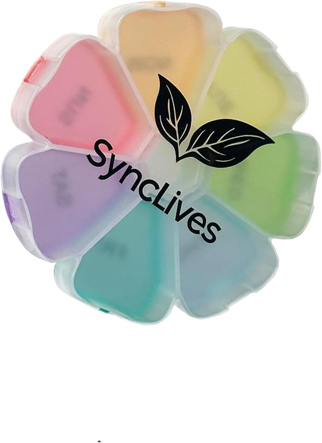 Extra Large Weekly Pill Box 7 Day, Cute Pill Case Organizer, Pill Container, Colorful Medicine Pill Organizer for Vitamin Fish Oil Softgels, Tablets, Gummies Medication Supplements