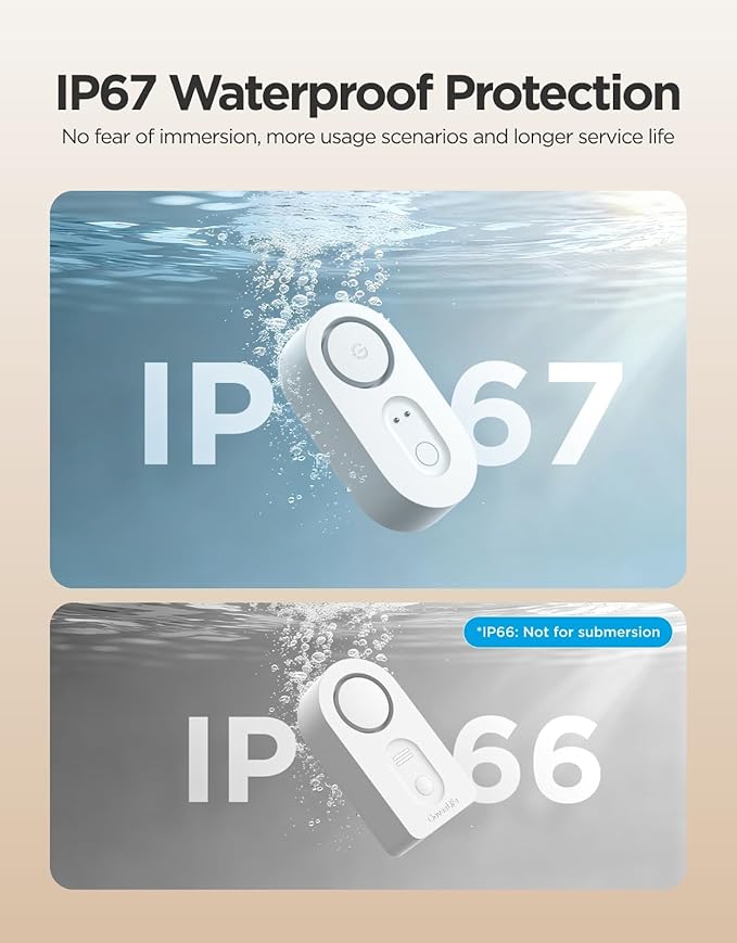 GoveeLife Upgraded Smart Water Leak Detector 1s with 1804ft Ultra-Long Range, WiFi Water Sensor with SMS/Email/APP Push and Sound Alarm, 5-Year Battery Life, Suit for Home, Basement, Kitchen, 3 Pack
