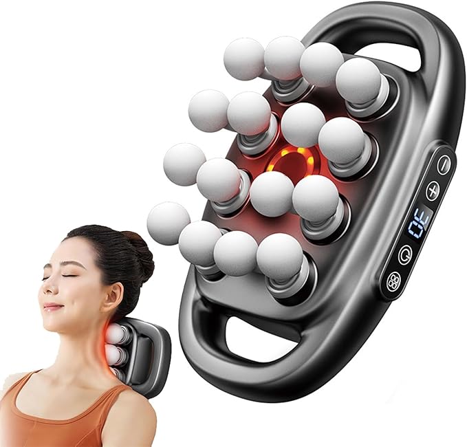 16 Head Massage Gun Deep Tissue with 16 Massages Heads, Electric Massager Tool for Legs,Arms,Waist,Back,Buttocks,Full Body Muscle Pain Relief,Ideal Gifts for Women,Men, Mom,and Dad