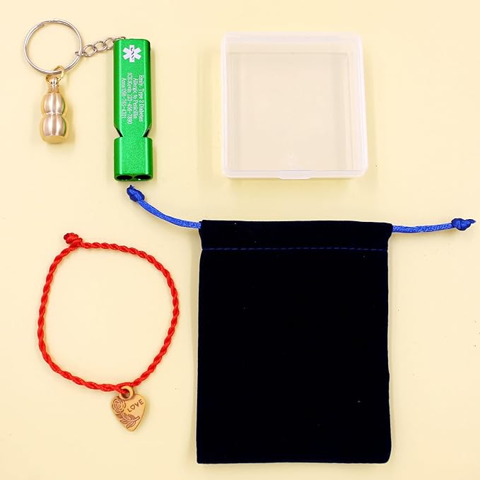 Medical Keychain with Gourd Pill Case – High Pitch Dual Tube Survival Whistle YA6000