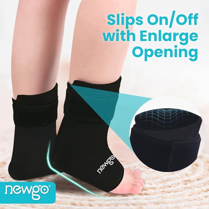 NEWGO Ankle Ice Pack for Injuries Reusable Ice & Hot Therapy, Cold Compression Ice Pack for Sprained Ankle - 2 Pack