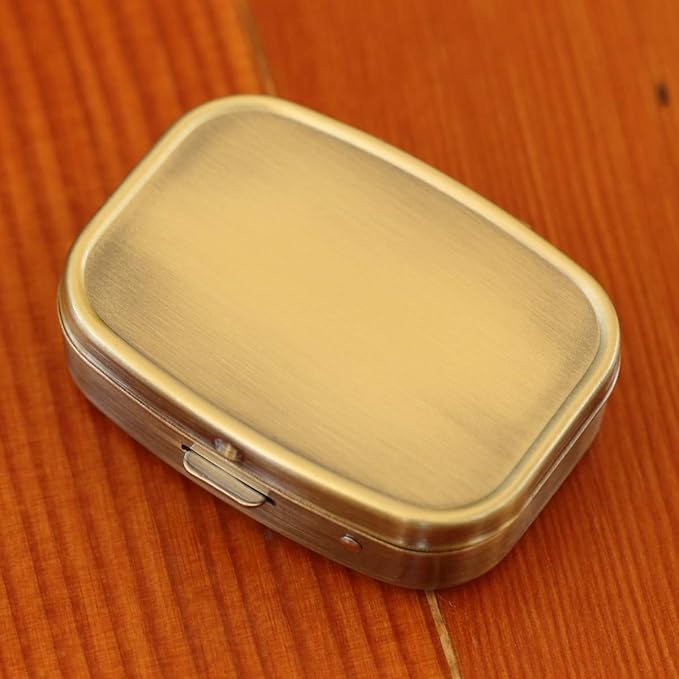 Brass Rectangular Pill Box