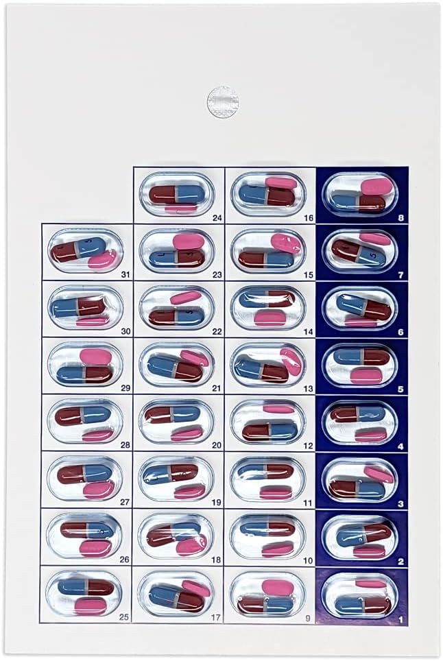Monthly Pill Organizer Cold Seal Medication Blister Cards – DIY Pharmacy Pill Packaging for Medication, Disposable, Easy to Use, Just Fill and Seal (31 Day-6 Packs)