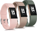 3 Pack Sport Bands Compatible with Fitbit Charge 2 Bands Women Men, Adjustable Replacement Straps Wristbands for Fitbit Charge 2 HR Small Large