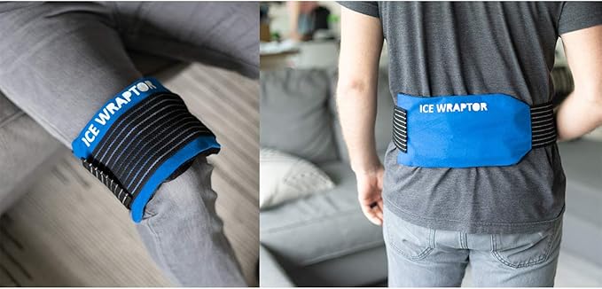 Ice Wraptor Compression Ice Wrap for Ice Packs or Reusable Ice Sheets up to 5x10”- for Joint Pain, Pain Relief, Fits Any Body Part, Compression Wrap