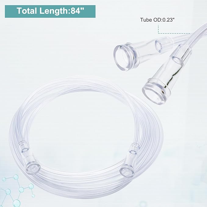 3 Pack Oxygen Mask for Face Adult with 7 Ft Tube, Adult Oxygen Mask with Adjustable Elastic Strap - Adult Elongated XL,Clear