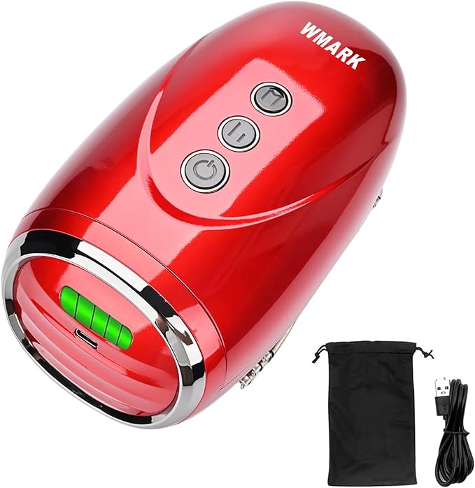Specialty Hairdressing Massager/Cordless Handheld Massager,USB Charge Neck/Legs/Hand/Face Massager, 2 Massage Nodes 2600AMH (Red-1)