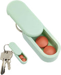 Micro Keychain Pill Holder Single Pack – Lightweight Magnetic Pill Organizer for Daily Medication Storage, Portable Pill Case for Travel, Durable and Discreet (Mint)