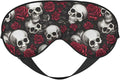 Skulls and Red Roses Sleep Mask Eye Mask with Adjustable Strap Eye Sleep Shade Cover Blocks Light for Women Men Airplane Travel Nap