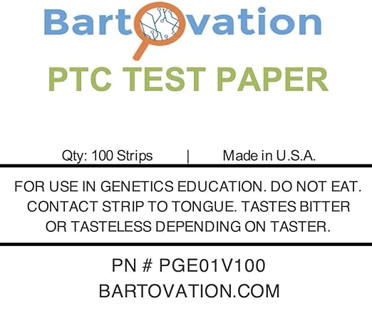 Phenylthiourea (PTC) Test Paper for Genetic Taste Testing [Vial for 100 Paper Strips]