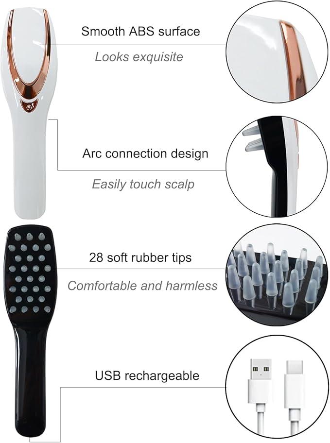 Scalp Massager, Electric Scalp Massage Brush, Hair Massage Brush, Electric Head Scratcher, Massage Comb with Soft Rubber