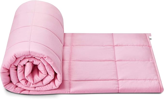RelaxBlanket Weighted Blanket | 60''x80'',10lbs | for Individual Between 90-150 lbs | Premium Cotton Material with Glass Beads | Pink