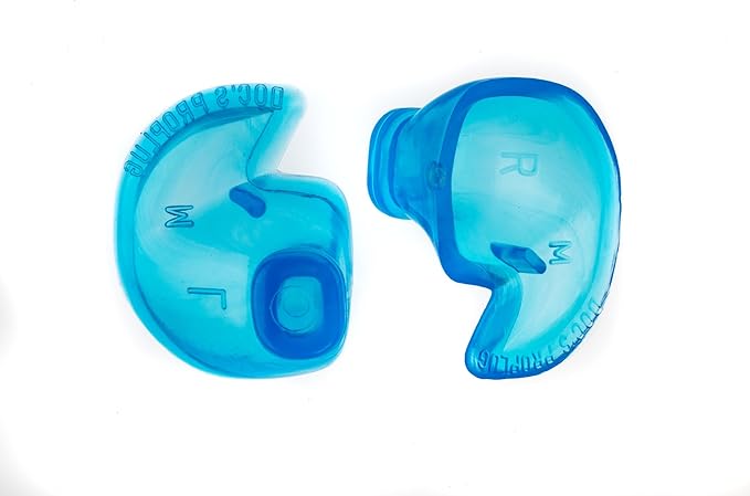 Small – Non-Vented Doc’s Proplugs – Blue – Non-LEASHED – Reusable Earplugs for Swimming, Bathing, Light Industrial Use | Blocks Water, Noise, & Irritation | Made in USA