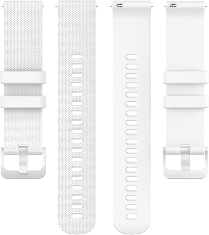 Compatible with Garmin Venu Sq Bands for Women Men, 20mm Quick Release Silicone Replacement Band Wristbands Straps Bracelet Fit for Garmin Vivoactive 3 Music, Forerunner 245 645 (White)