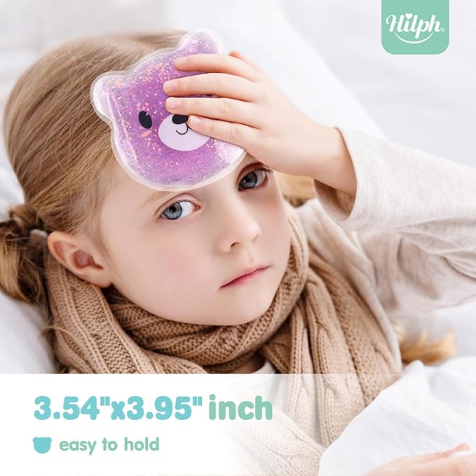 Hilph Kids Ice Packs for Boo Boos, Reusable 3 Pack Gel Ice Packs for Toddlers & Children Injuries Reusable, Soft Small Hot & Cold Pack for Bumps, Bruises, Fever, Get Well Gifts