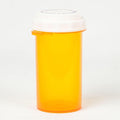 Five Star Supplies Thumb Tab Plastic Pill Bottles - Reversible Cap Easy Open & Child Resistant - Pill Container Prescription Vial - Easy Open/Push N Turn (Amber, 40 DRAM 100 ct.)