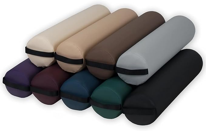 EarthLite Massage Bolster Pillow Full Round – Durable, Easy to Clean 100% PU Upholstery incl. Strap Handle/Professional Quality CFC-Free/Back Pain Relief