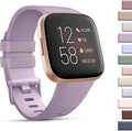 Mugust Sport Bands Compatible with Fitbit Versa 2 / Fitbit Versa/Versa Lite/Versa SE, Classic Soft Silicone Replacement Wristbands Straps for Fitbit Versa 2 Smart Watch Women Men (Small,Light Purple)