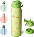 BOTTLE BOTTLE 24oz Insulated Water Bottle Stainless Steel Sport Water Bottle with Straw and Adjustable Lid Daily Pill Organizer