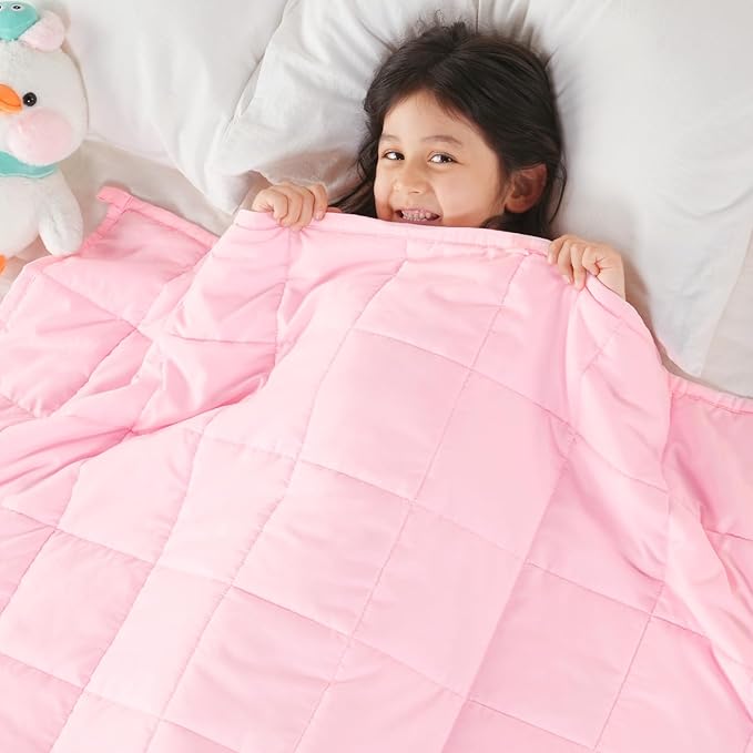 Topblan 5 lb Weighted Blanket 36" x 48" Lap Blanket, Soft and Breathable Microfiber, Pink