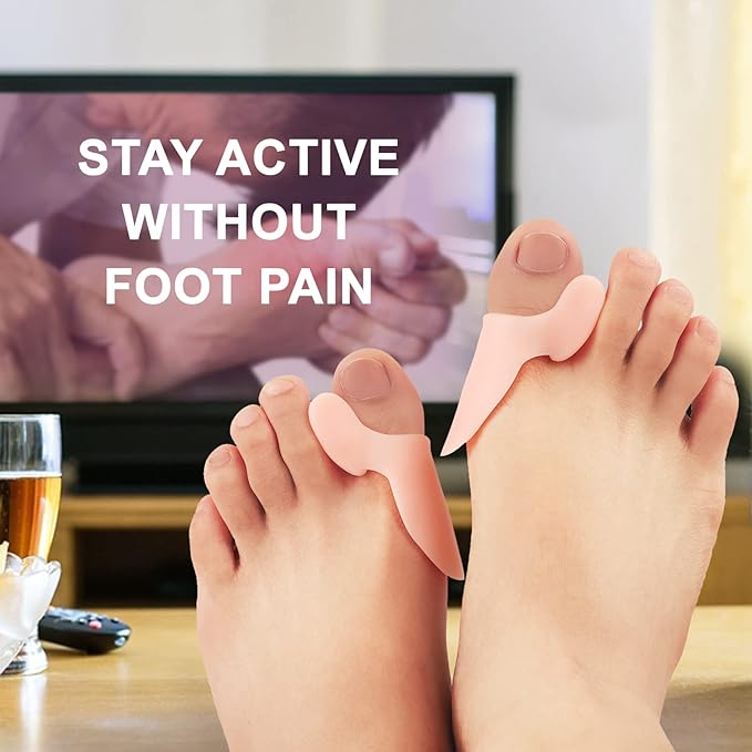 Bunion Cushion Protector, 10 Packs of Bunion Corrector Pads with Separator for Big Toe, Gel Shield for Foot Pain Relief, Calluses, Corns - Beige