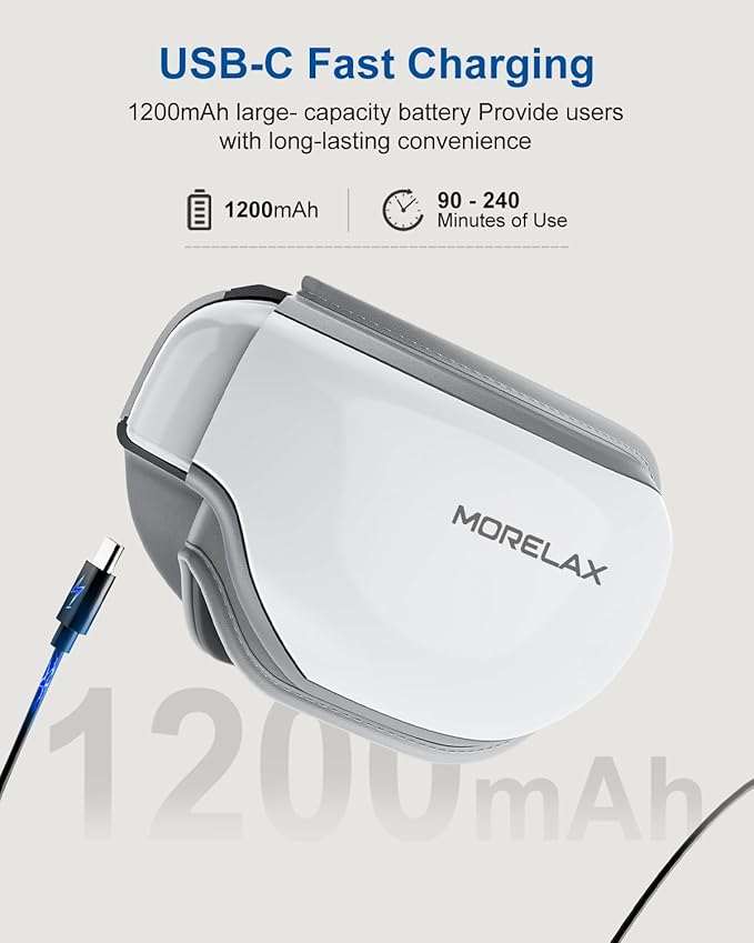 Morelax Eye Massager with Heat & Bluetooth Music, Birthday Gifts for Women, Reduce Eye Strain, Headache Relief and Improve Sleep, Eye Care Device for Migraine, Gifts for mom/Sister/Wife