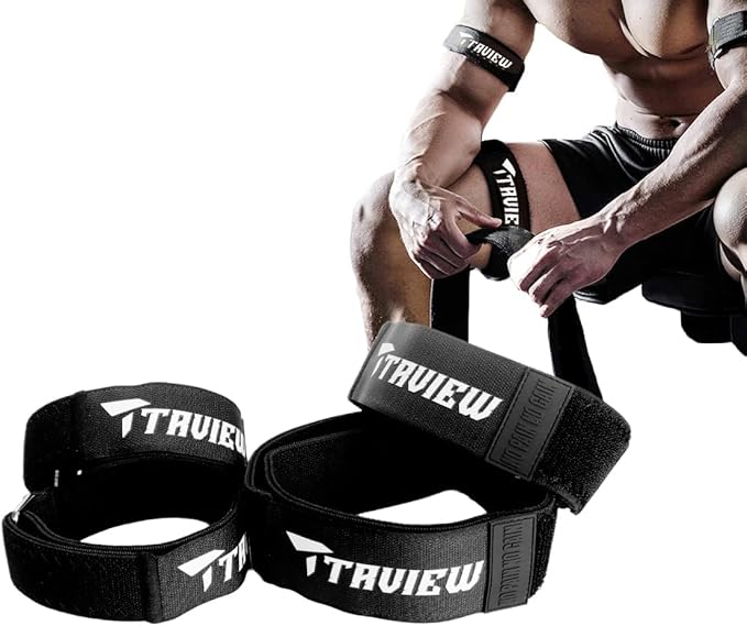 Occlusion Bands,4 Pack (2 Bicep Bands,2 Leg Bands), Comfortable Elastic Bands for Blood Flow Restriction Training and Fast Muscle Growth Without Lifting Heavy Weights