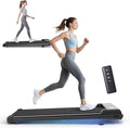2 in 1 Walking Pad with Handle Bars, 8% Incline Foldable Treadmills for Home Office Ultra Quiet <40dB, 3.5 HP Portable Walking Jogging Running Machine with LED Display & Remote, 320+LB Capacity