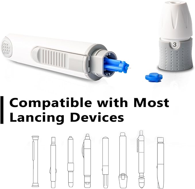 Lancets for Diabetes - 30 Gauge Diabetic Lancets for Blood and Glucose Testing - Fits Most Lancing Devices - 310 Count (Blue)